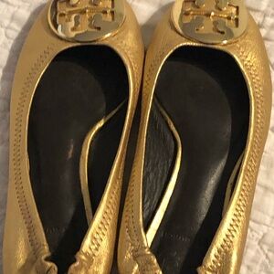 Tory Burch Gold Ballet Flats